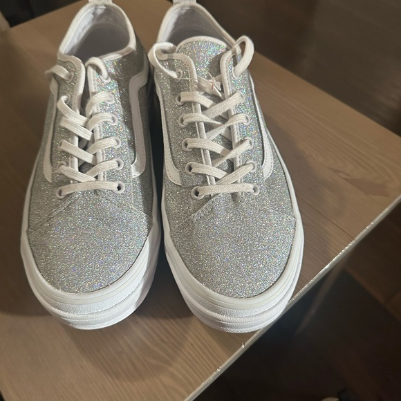Sparkly Silver Sneakers - Picture 1 of 4